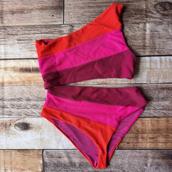 Beach Riot Swimsuit One piece Joyce Be Mine Colorblock Large Beach Vacation - Picture 2 of 9